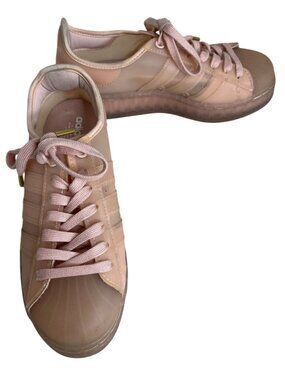 Adidas Womens Pink Jelly Sneakers Size 7 Transparent Shell Toe Casual Shoes